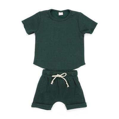 China Summer Cotton Casual Cloth Pajamas Soft Baby Clothing Pieces Both Set Short Sleeves Children Clothing Baby Outfits for sale