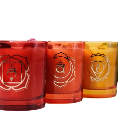 China Weddings Logo Scented Chakras Candles Luxury Smokeless Scented Candle with Dry Stones Flower Candle for sale