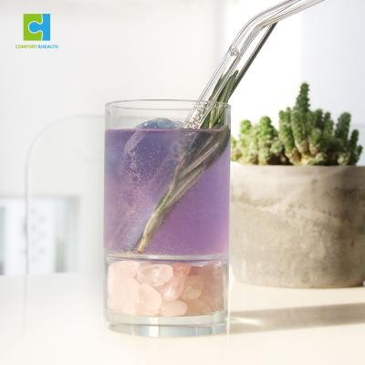 China Hot Sale ECO Amethyst Decorative Juice Water Cup Transparent Cylindrical Drinking Glasses for sale