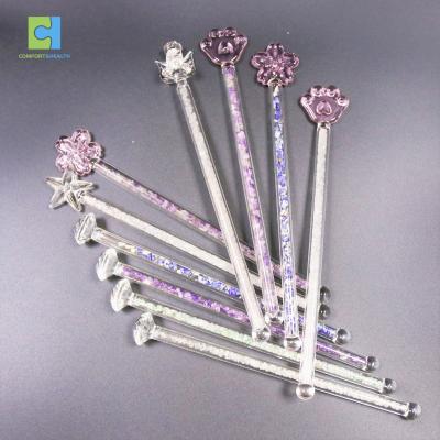 China Sustainable Luxury Glass Stirring Rods Cocktail Stick Coffee Transparent Glass Stirrer for sale