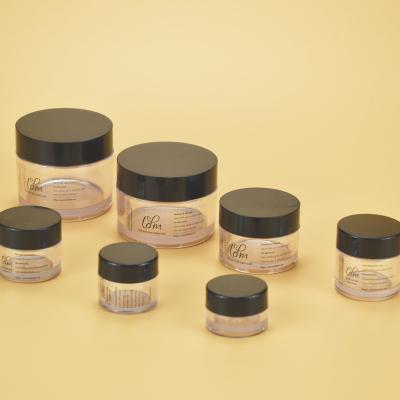 China 5g 10g 15g 20g 30g 50g 80g 100g 200g 250g Cosmetic High End Series Cosmetic Packaging Containers With Black Lid for sale