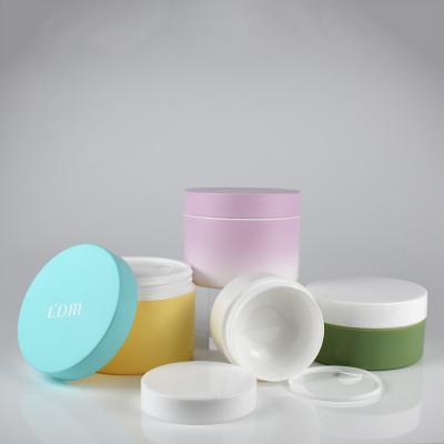 China High quality cosmetic plastic empty container, 50 100 150 200 250g one set neck pp plastic cream cosmetic jar with screw plastic lid for sale