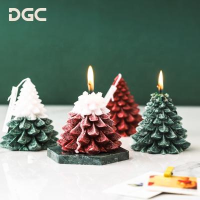 China Festival Decoration Pick China DGC Gift Sets Christmas Tree Factory Ice Flower Herbal Wax Private Label Scented Candles for sale