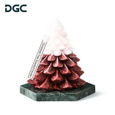 China Festival Decoration Pick China DGC Luxury Gift Set Red +White Color Christmas Tree Private Label Factory Herbal Ice Flower Wax Scented Candles for sale