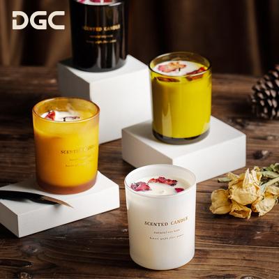 China Festival Decoration DGC Logo Personalized Birthday Christmas Valentines Selection Custom Gift Box Dried Flower Glass Jar Scented Candle for sale