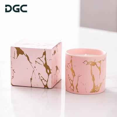 China 100% Ceramic Chinese Private Label Scented Candle Aromatherapy Gold Stripes Factory Custom DGC Selection Festival Decoration Soy Wax for sale