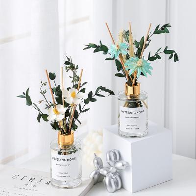 China DGC Fragrances Multi Decorative Lasting Scent Eco-Friendly Glass Bottle Fragrance Diffuser Dry Flower Aromatherapy Reed Diffuser New for sale