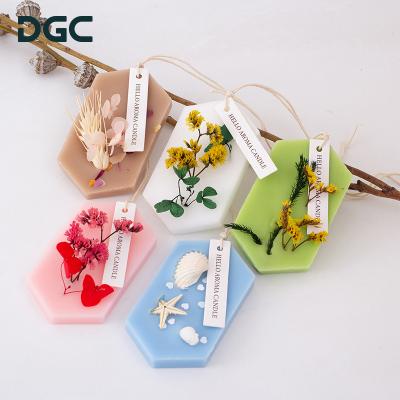 China Wholesale China DGC Single Slice Festival Decoration Selection With Dry Flower Shell Deodorant Closet Wax Candle Hanging for sale