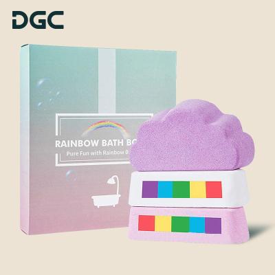 China Relaxation. Moisturize Cloud Custom Luxury Organic Natural Rainbow Skin Rejuvenation DGC Fragrance Bath Bomb Fizzy Gift Set for sale