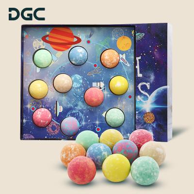 China Custom Universe Planet DGC Logo Foot Bath Salt Color Mini Bath Organic Mixed Bath Bomb Gift Set for sale