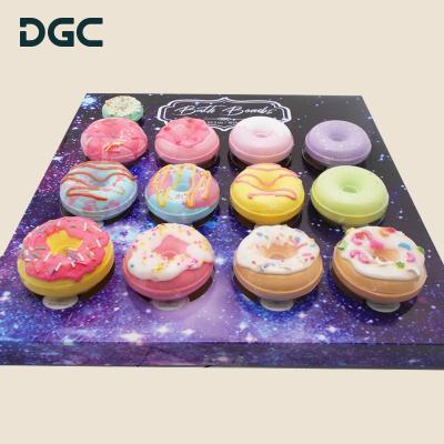 China Relaxation. Moisturize DGC Custom Private Label Perfume Donut Shape Bath Bomb Colorful Effervescent Christmas Gift Set for sale