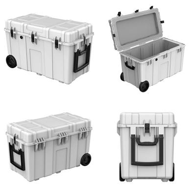 China Waterproof Heavy Duty Wheel Ice Cooler Box with Large Construction Hard Side Cool Bins Cooler for Fishing/Hunting/Sites for sale