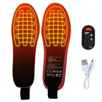 China Inside Shoe Wholesale Bulk Inner Spot USB Heated Insoles 3.7V 2100MA Remote Control Shoe Electric Heating Rechargeable Heating Insoles for sale