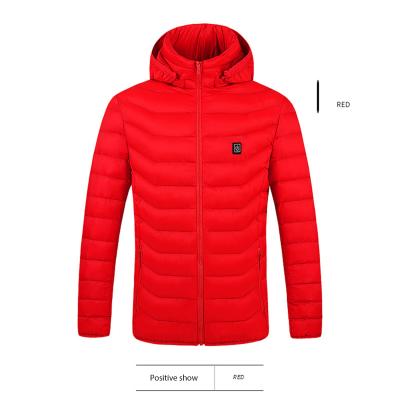 China USB Breathable Smart Winter Rechargeable Heating 4 Areas Waterproof Men's Women's Long Sleeve Heated Hoodie Heating Jacket for sale