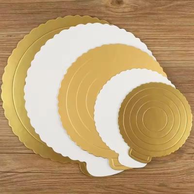 China 12 inch Custom Design Food Grade Round Cake Tray Gold Cake Board for Cake Packing for sale