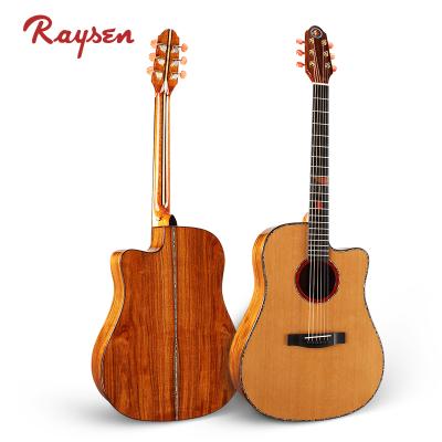 China A+sprucer Selected Solid Wood LK AD011 Raysen All Handmade Acoustic Guitar Solid Koa Guitar for sale