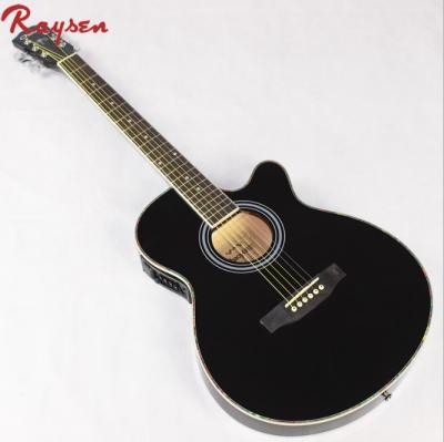 China 6-String Electric Guitar Semi Acoustic Black Basswood/Basswood Wooden Thin Line Guitar for sale