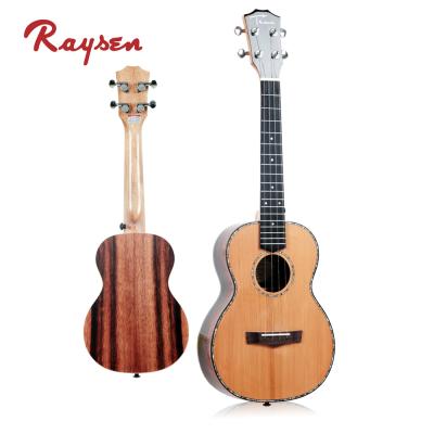 China NEW Solid Ebony Back And Side Ukulele China 3A Red Pine Top Ebony Resonator Ukulele for sale