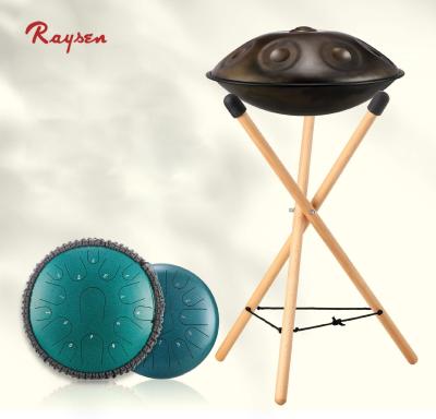 China Handpan High Quality Solid Wooden Tripod Stand Tongue Drum Stand Foldable Steel Drum Stand for sale