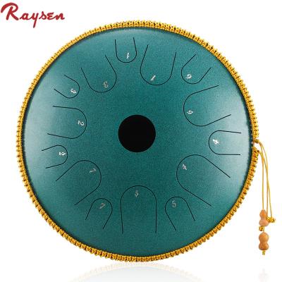 China 14 Inch 14 Notes Steel Skein Handpan Drum Cheap Price Camping Steel Tongue Drum Musical Instruments for sale