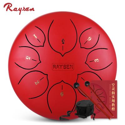 China Camping Hotsale Online 8 Inch 8 Notes Red Steel Drum Trap Drum Christmas Gift Ideas New for sale