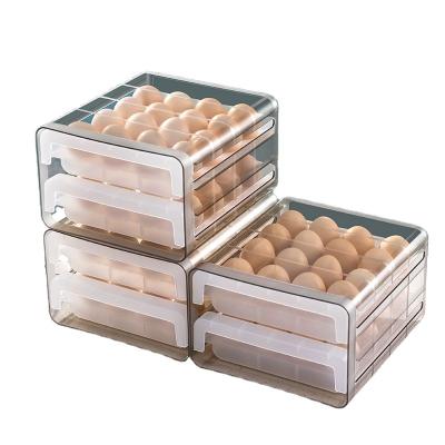 China Freshness Preservation Drawer Double Layer Double Layer Selection Bone Egg Box Single Clear Plastic Refrigerator Storage Container for sale