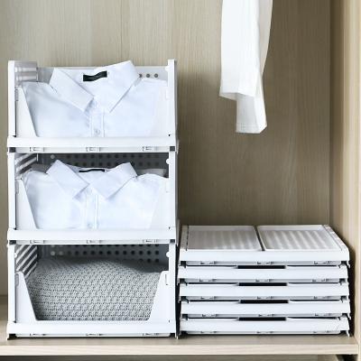 China Hot Selling Stackable Type Clothes Storage Box Germany Amazon Foldable Plastic Drawer Organizer For Clothes for sale