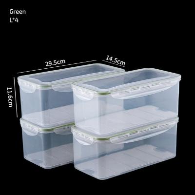 China 4 Packs Viable Kitchen Large Size Clear Fridge Draining Crisper Fridge Organizer for sale