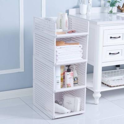 China Stocked Stackable Plastic Box Container Storage Short Storage Basket zu verkaufen