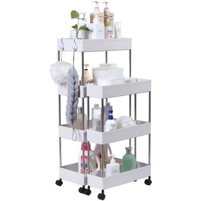 China Viable Hot Selling Storage Shelf Plastic Rack With Wheel zu verkaufen