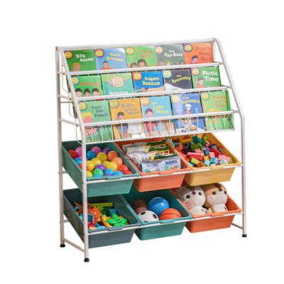 China XINGYOU Simple Modern Children's Bookshelf Picture Book Storage Rack Family Children's Library Toys Classification Storage Rack Te koop