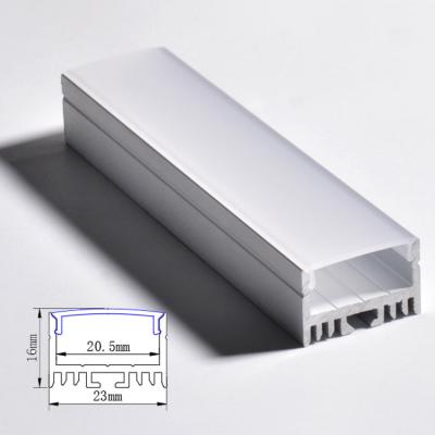 China Decorations Profile High Quality Aluminum Alloy For LED Strip 23*16mm Led Light Bar Profile Channel LED Aluminum Extrusion Aluminum Profile for sale