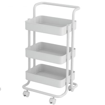 China Quality Space Saving Four-Layer Kitchen Storage Shelving Rack Movable Trolley Home Kitchen Storage Rack Tool for sale