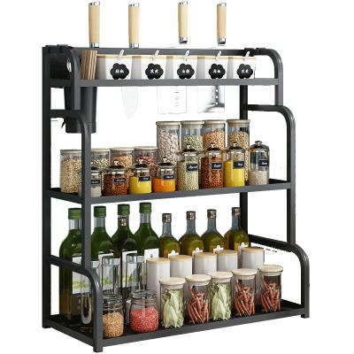 China Durable Sustainable Grade Buffet Storage Rack 3 Layer Flavoring Spice Rack Bottle Storage Racks for sale