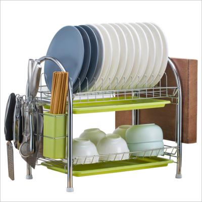 China Viable Factory Double Layer Kitchen Rice Bowl Wholesale Home Food Draining Dishes Drying Rack Storage Rack Rack for sale