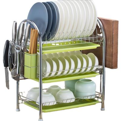 China Sustainable Multifunctional Modern Practical Over Sink Dish Drying Rack Double-Layer Bowl Cups Serving Storage Spoon Rack for sale