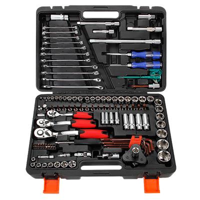 China Auto Maintenance 121PCS Kit Car Repair Sockets Set Tool Kit The Combination Socket Wrench Set With Plastic Tool Box for sale