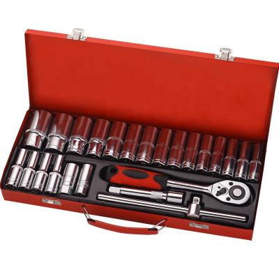 China Auto Service Newly Designed 24pc 1/2' Inch Auto Repair Hand Tool Include Deep Tool Kit and Spark Plug Socket Wrench for sale