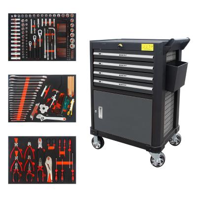 China Auto Repair Socket Set GoodKing Industrial Garage Storage Cabinets with Tools Workshop Trolley Tool Cabinet with 4 Wheels for sale