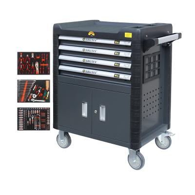 China Automotive Mechanics Repairs GoodKing 198pc 4 Drawers Auto Repair Tool Cabinet Trolley With A Variety Of Tools for sale