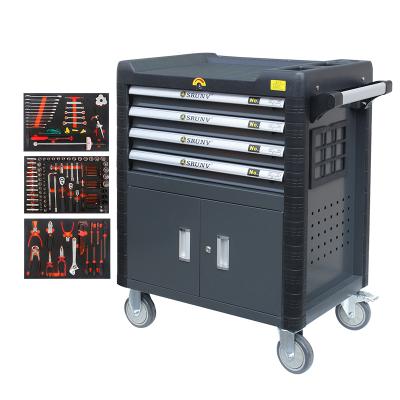 China Automotive Mechanics Repairs New Srunv 168pcs DIY Tool Chest Tool Cabinet Trolley With Socket Wrench Tool Kit for sale