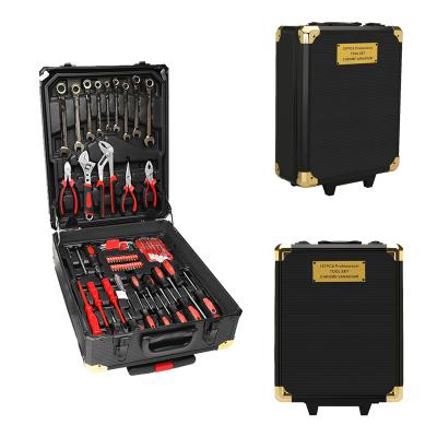 China Auto Repair Tool Srunv 187 PC Contains Mechanic Tools Kit Aluminum Suitcase Car Repair Household Work Tool Trolley for sale