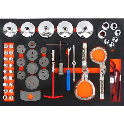 China Automotive Mechanics Repairs GoodKing 52pcs Kit Cabinet Tools Tray DIY Tool with Cap Filter Wrench Hammer and Slide Bar for sale