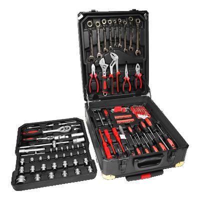 China Auto Repair and Maintenance 187 Pcs Trolley Case Aluminum Tool Box with Ratchet Wrench Combo Tool Kit for Auto Repair for sale