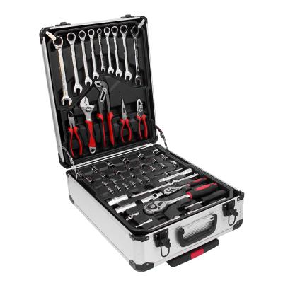 China Automotive Mechanics Repairs 1/2 1/4 Professional 187pcs Mechanic Tools Trolley With Socket Wrench Set In Aluminum Case for sale