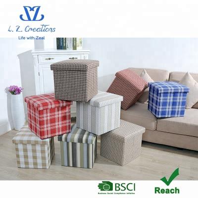 China Durable BSCI Mesh Fabric Polyester Folding Foldable Ottoman Storage For Home Use for sale