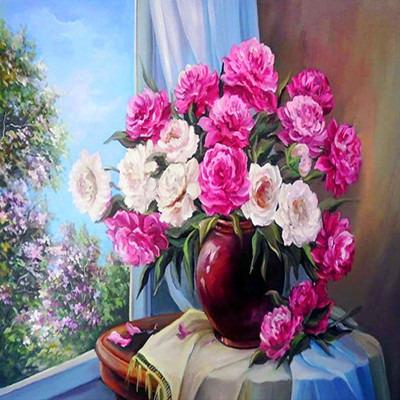 China New CLASSIC Interesting Wholesale DIY 5D Diamond Painting By Full Digital Kit Diamond Painting Flower Bouquet Diamond Painting for sale