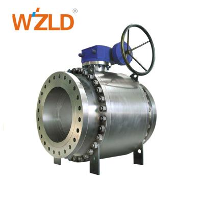 China General WZLD 304 Manufacturers China Supplier Stainless Steel Inlet Side Pipe Forged Flanged Trunnion Ball Valve Price List for sale