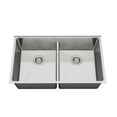 China Without Faucet China Factory Supply Custom Logo Modern Under Double Rectangular Stainless Steel Kitchen Sink for sale