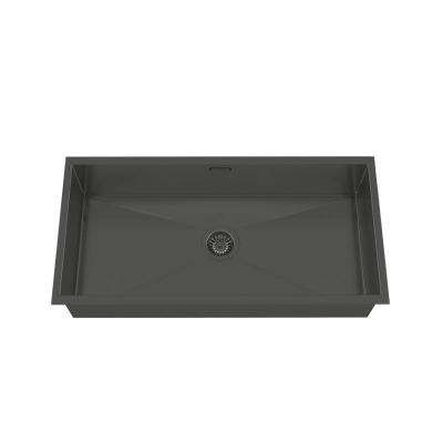 China Without Faucet Factory Direct Sale Customized Modern Lavatory Drop Downs Steel Undermount Apron Front Single Bowl Multifunctional Kitchen Sink for sale